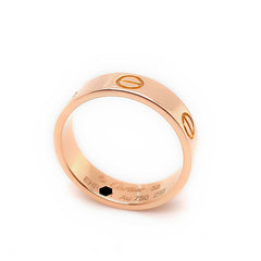 CARTIER 18kt Rose Gold Love Band Ring 5.5 MM Size 58