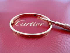 Cartier LOVE 18KT Pink Rose Gold Bracelet Bangle Size 15 COA Receipt Boxes