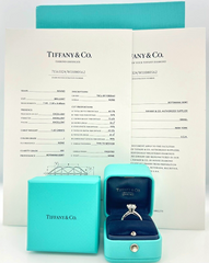 Tiffany & Co Platinum Round Diamond 1.60 cts I VS1 Solitaire Engagement Ring