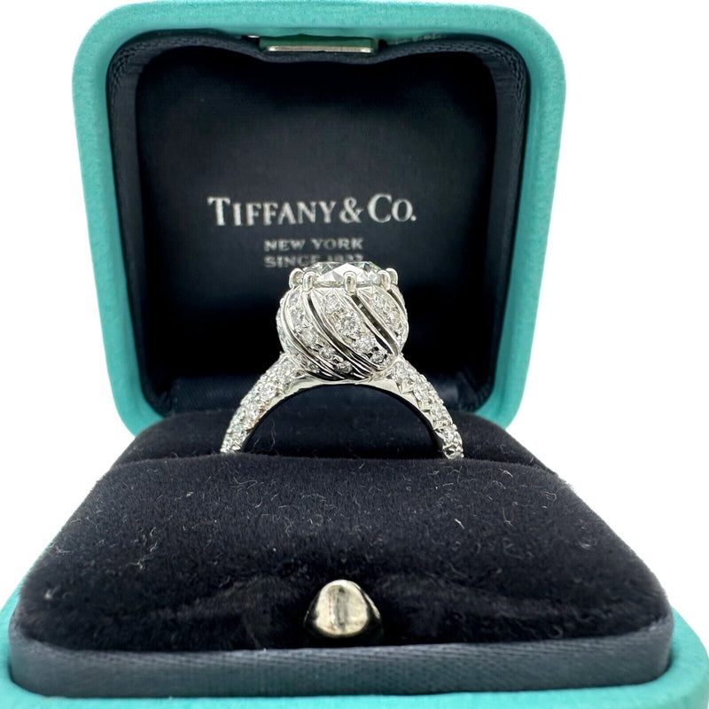 Tiffany & Co Schlumberger Buds Diamond Engagement Ring Round 1.68 cts G VS1