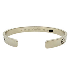 Cartier LOVE 18KT White Gold Bracelet Cuff SZ 16