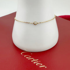 Cartier D'Amour 18k Yellow Gold Diamond Bracelet COA Receipt