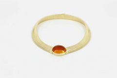 Vintage Cartier Amber Cabochon Collar Necklace 18k Yellow Gold