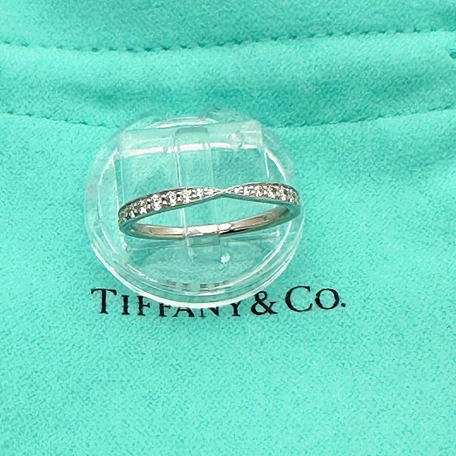 Tiffany HARMONY Band Ring with Diamonds Platinum QD Jewelry