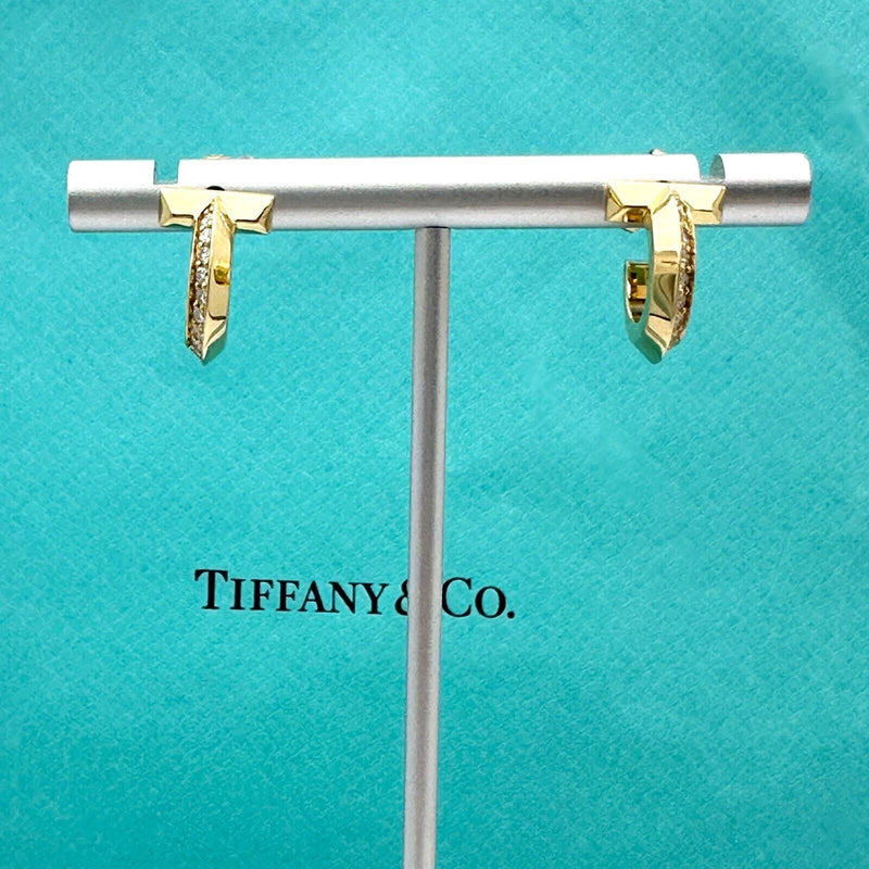 Tiffany & Co. T1 Diamond Hoop Earrings in 18kt Yellow Gold Extra Small