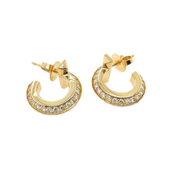 Tiffany & Co. T1 Diamond Hoop Earrings in 18kt Yellow Gold Extra Small