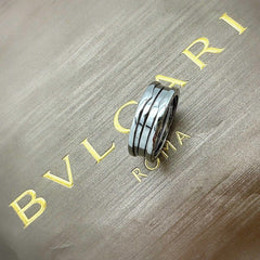 Bvlgari  B.Zero1 18k White Gold Three Band Wedding Band Ring Original Receipt