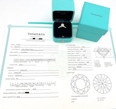 Tiffany & Co Platinum Round Diamond 1.18 cts H VS1 Solitaire Engagement Ring