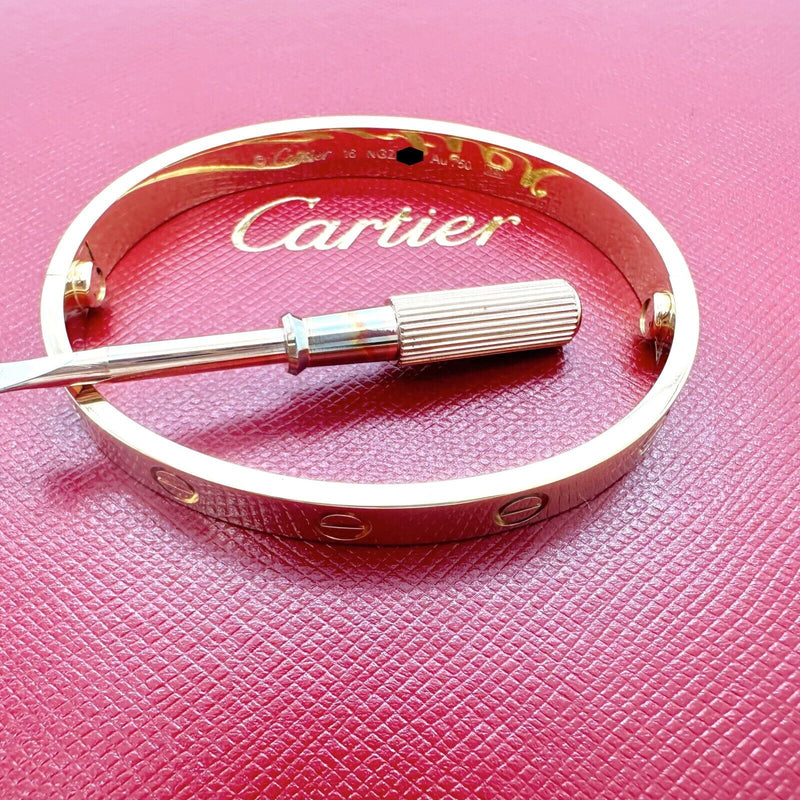 Cartier LOVE 18KT Pink Rose Gold  Bracelet Bangle SZ 16