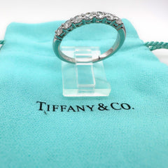 Tiffany & Co Forever Platinum Diamond Band Ring 3mm Half Circle Shared Prong