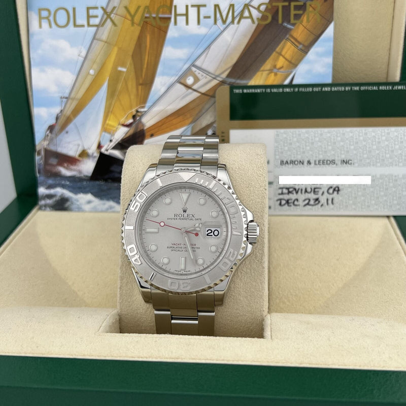 Rolex Yacht Master 16622 40mm Stainless Steel Platinum Bezel Box Paper 2011