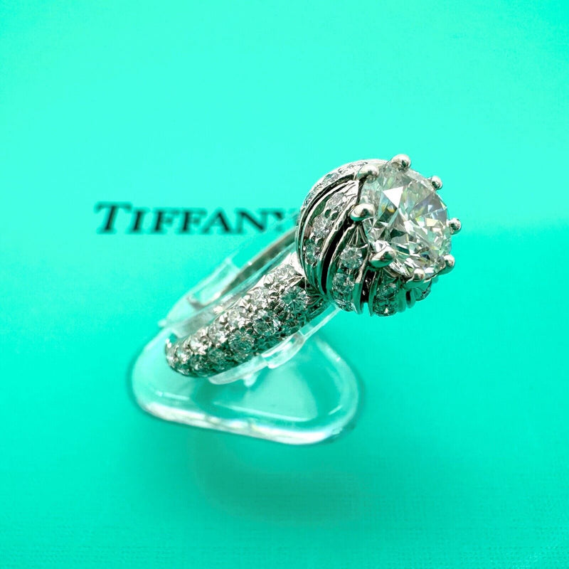 Tiffany & Co Schlumberger Buds Diamond Engagement Ring Round 1.68 cts G VS1