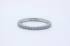 De Beers Platinum Diamond 0.60 TCW Classic Full Pave Wedding Band Ring Papers