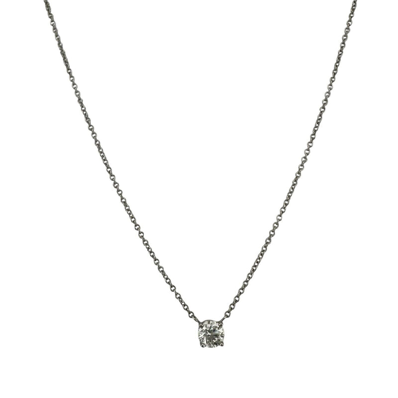 Tiffany & Co Platinum Diamond Pendant Necklace Round 0.43 ct