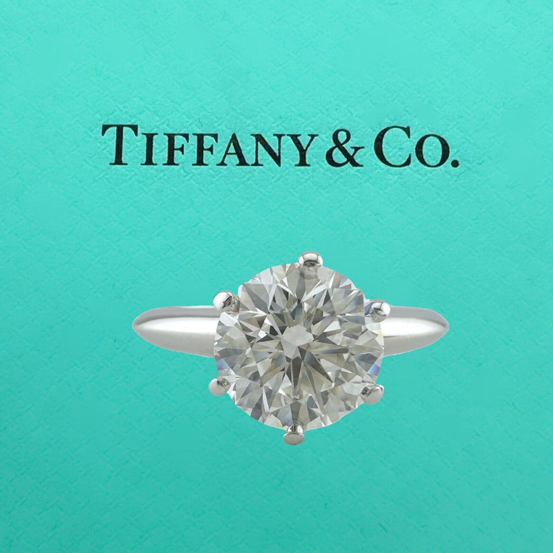 Tiffany & Co Platinum Engagement Ring Round Diamond Solitaire 1.64 cts I VVS1