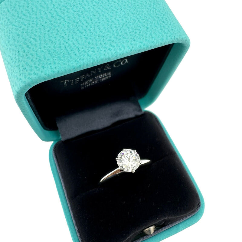 Tiffany & Co Platinum Round Diamond 0.94 cts F VS1 Solitaire Engagement Ring