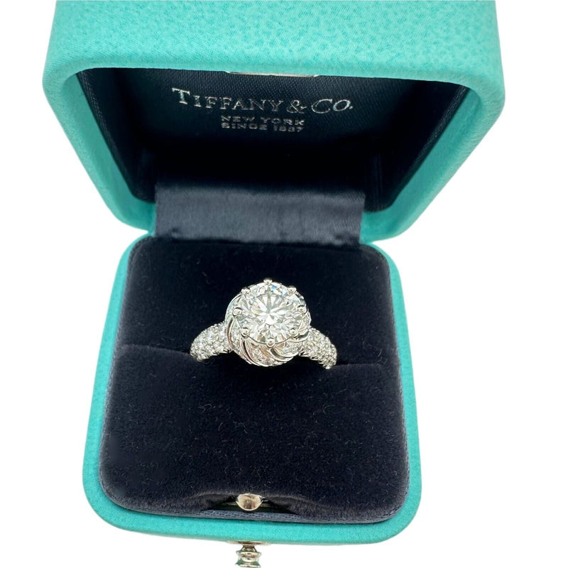 Tiffany & Co Schlumberger Buds Diamond Engagement Ring Round 1.68 cts G VS1