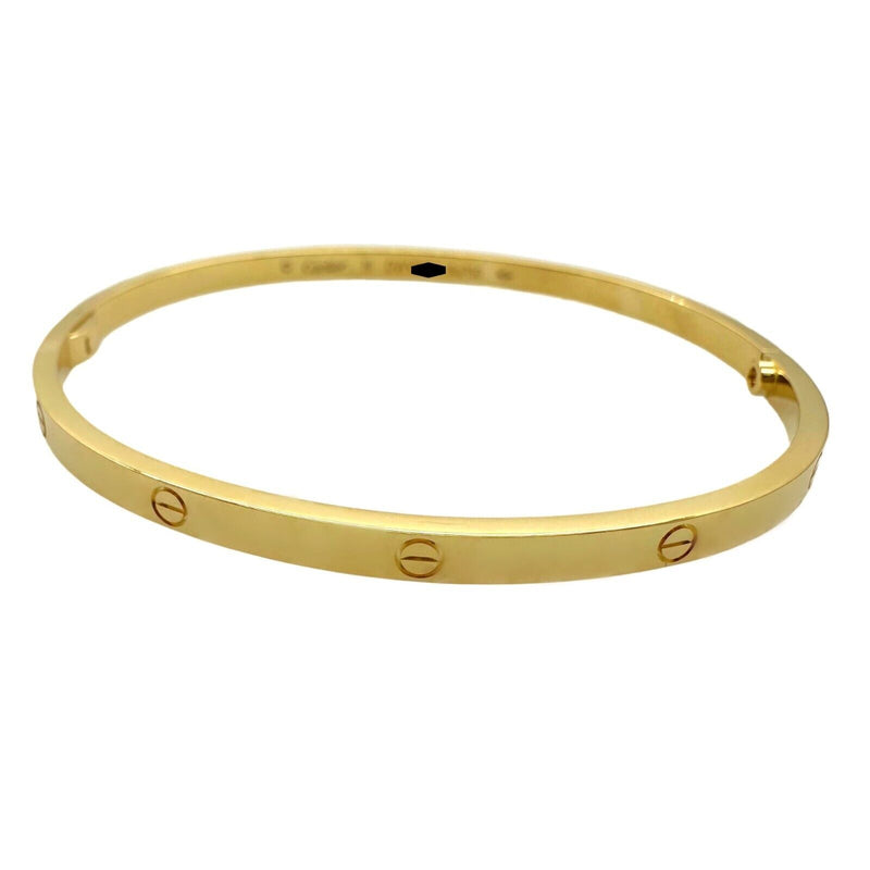 Cartier LOVE Small Model 18kt Yellow Gold Bangle Bracelet Sz 19