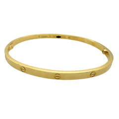 Cartier LOVE Small Model 18kt Yellow Gold Bangle Bracelet Sz 19