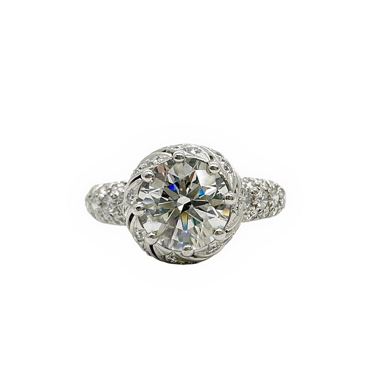 Tiffany & Co Schlumberger Buds Diamond Engagement Ring Round 1.68 cts G VS1