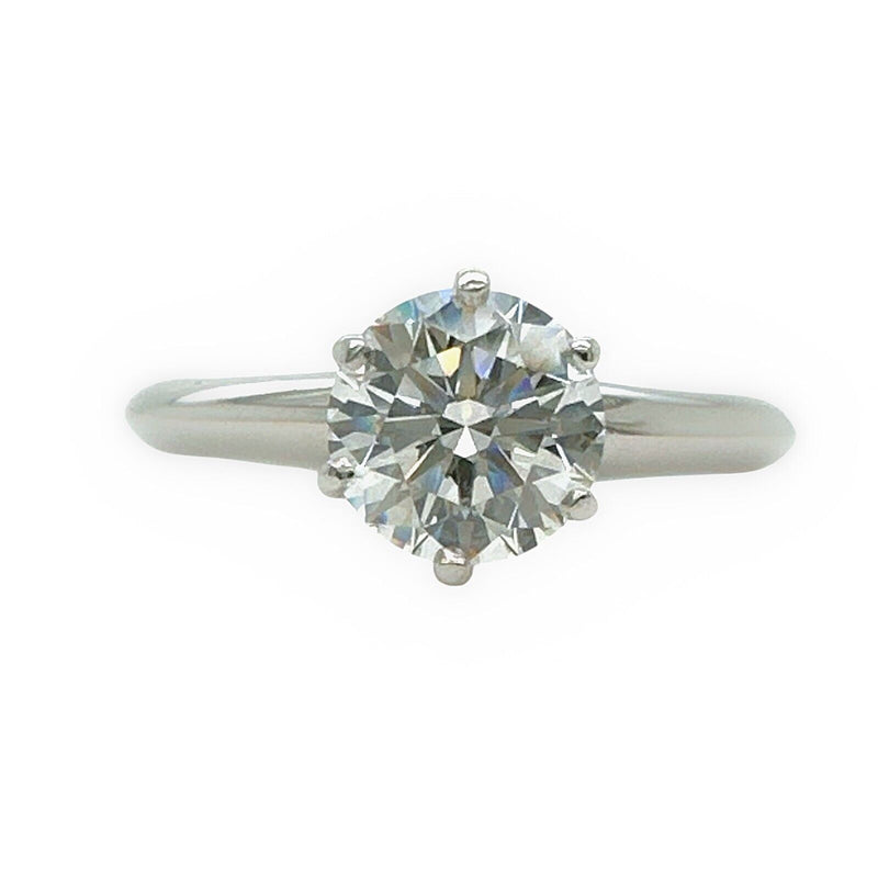 Tiffany & Co Platinum Round Diamond 0.94 cts F VS1 Solitaire Engagement Ring