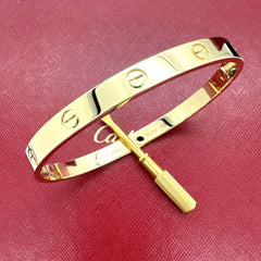 CARTIER LOVE Bracelet 18kt Yellow Gold Full Set Box COA SZ 19