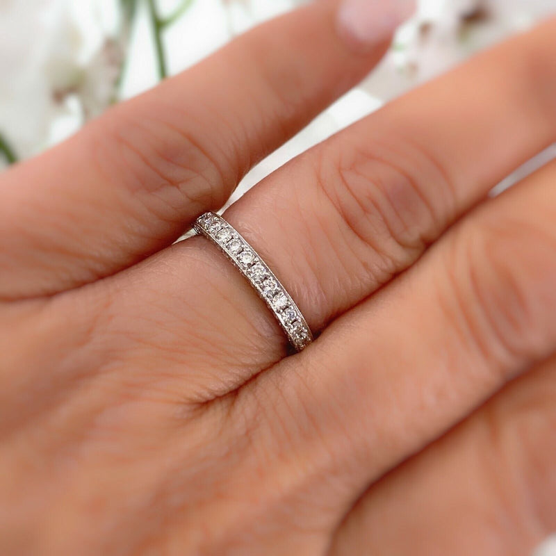 JB Star Classic Romance Round Diamonds Wedding Band in Platinum