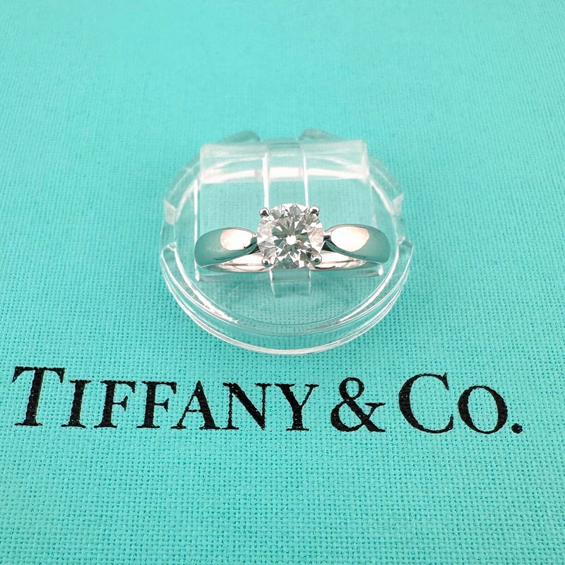 Tiffany & Co Harmony Platinum Diamond Engagement Ring Round 0.40 ct I VVS2