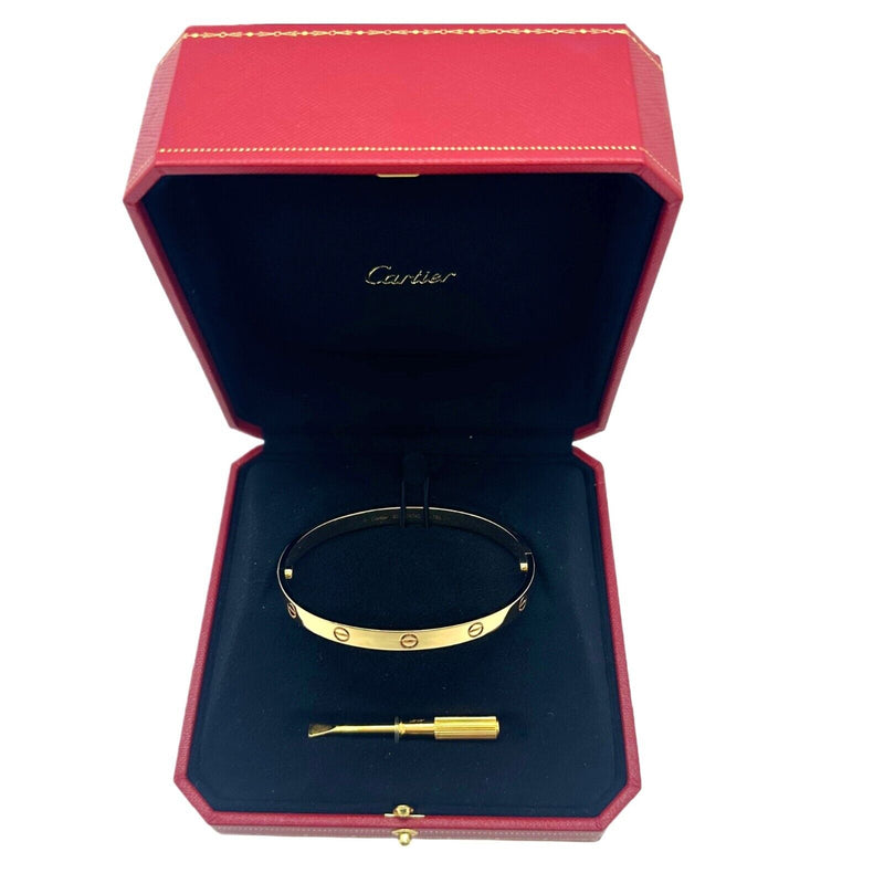 CARTIER LOVE Bracelet 18kt Yellow Gold Full Set Box COA SZ 20