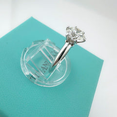 Tiffany & Co Platinum Engagement Ring Round Diamond Solitaire 1.64 cts I VVS1