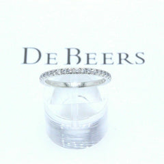 De Beers Platinum Diamond 0.60 TCW Classic Full Pave Wedding Band Ring Papers