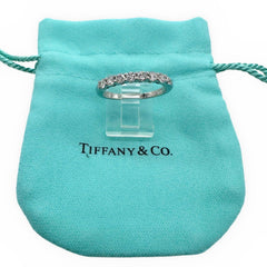 Tiffany & Co Forever Platinum Diamond Band Ring 3mm Half Circle Shared Prong