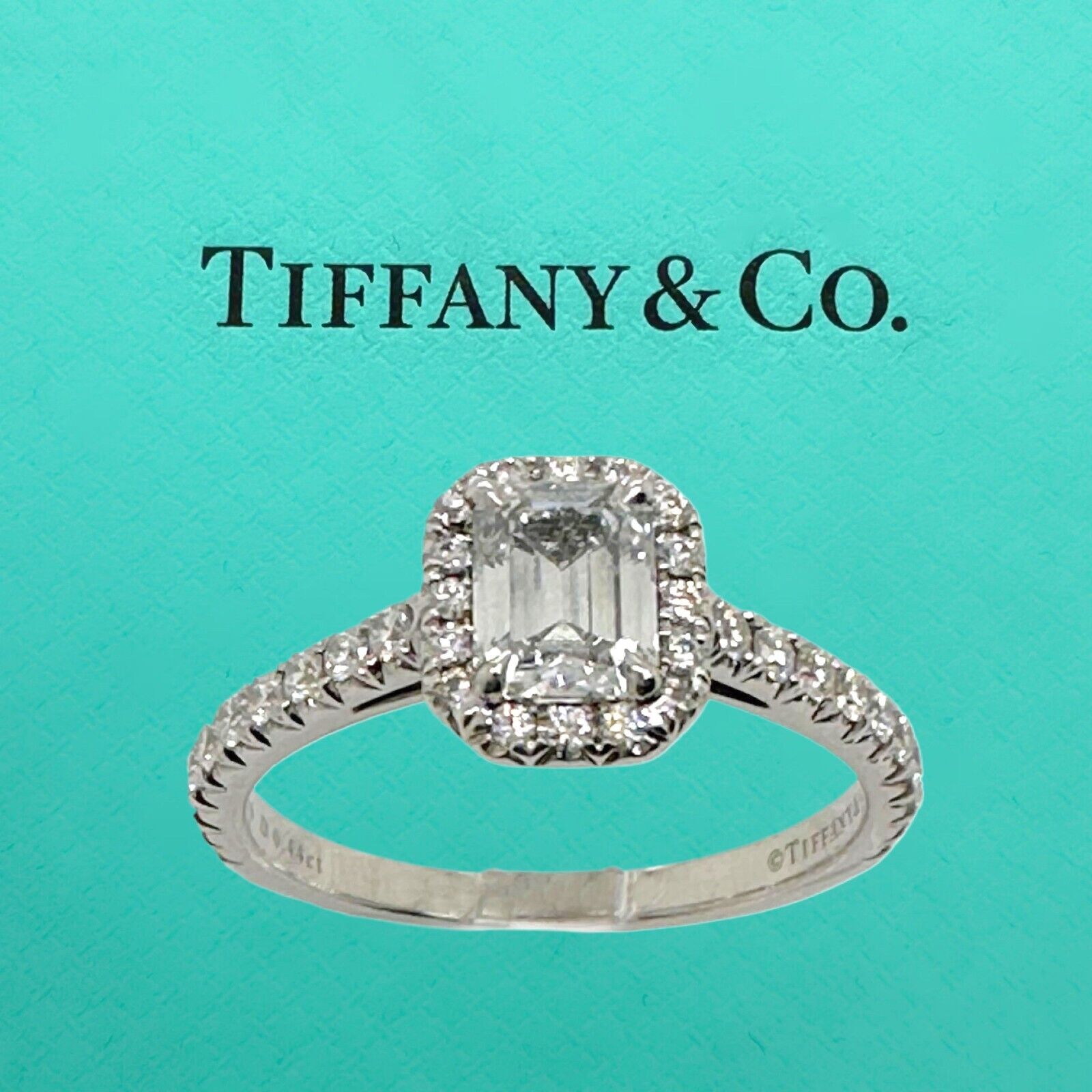 Tiffany Soleste Emerald-cut ct Halo Engagement Ring