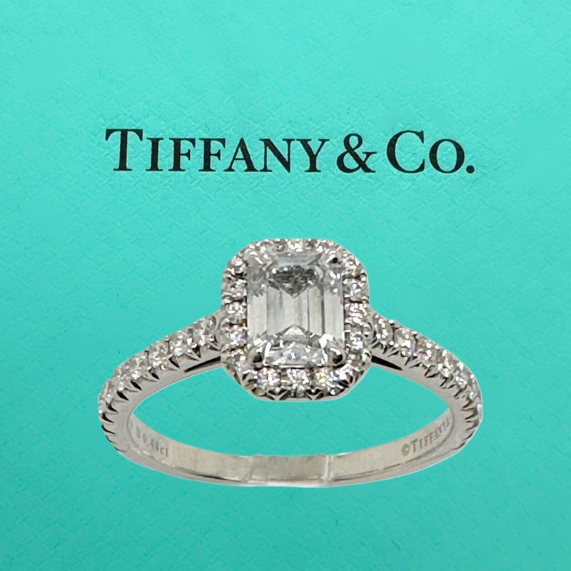Tiffany Soleste Emerald-cut ct Halo Engagement Ring