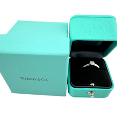 Tiffany & Co Platinum Bezet Diamond Engagement Ring Round 0.57ct F VS1 Bezel Set