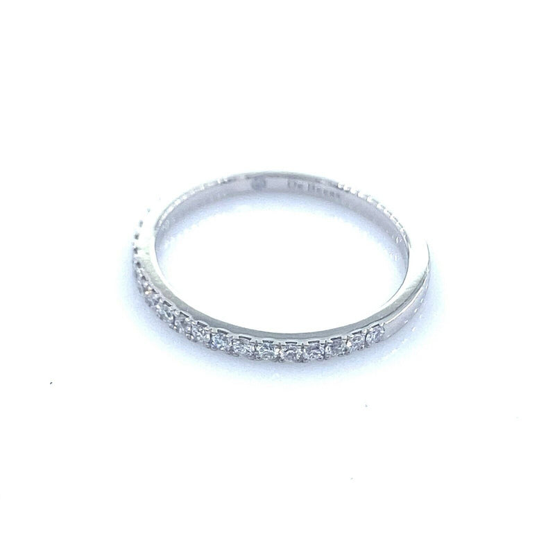 De Beers Platinum Diamond 0.20 TCW Classic Half Eternity Wedding Band RingPapers