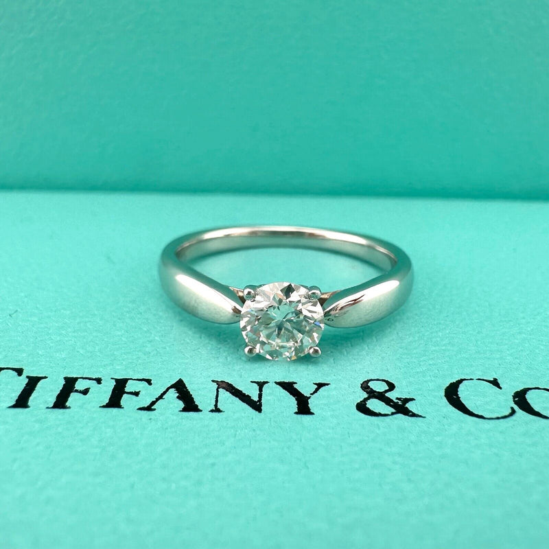 Tiffany & Co Harmony Platinum Diamond Engagement Ring Round 0.40 ct I VVS2