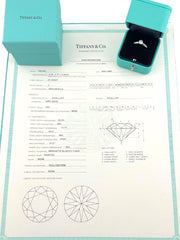 Tiffany & Co Platinum Bezet Diamond Engagement Ring Round 0.57ct F VS1 Bezel Set