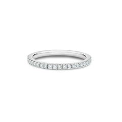 De Beers Platinum Diamond 0.20 TCW Classic Half Eternity Wedding Band RingPapers