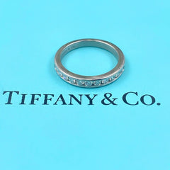 Tiffany & Co Half Circle 3 MM Round Diamond 0.33 tcw Wedding Band Ring Platinum