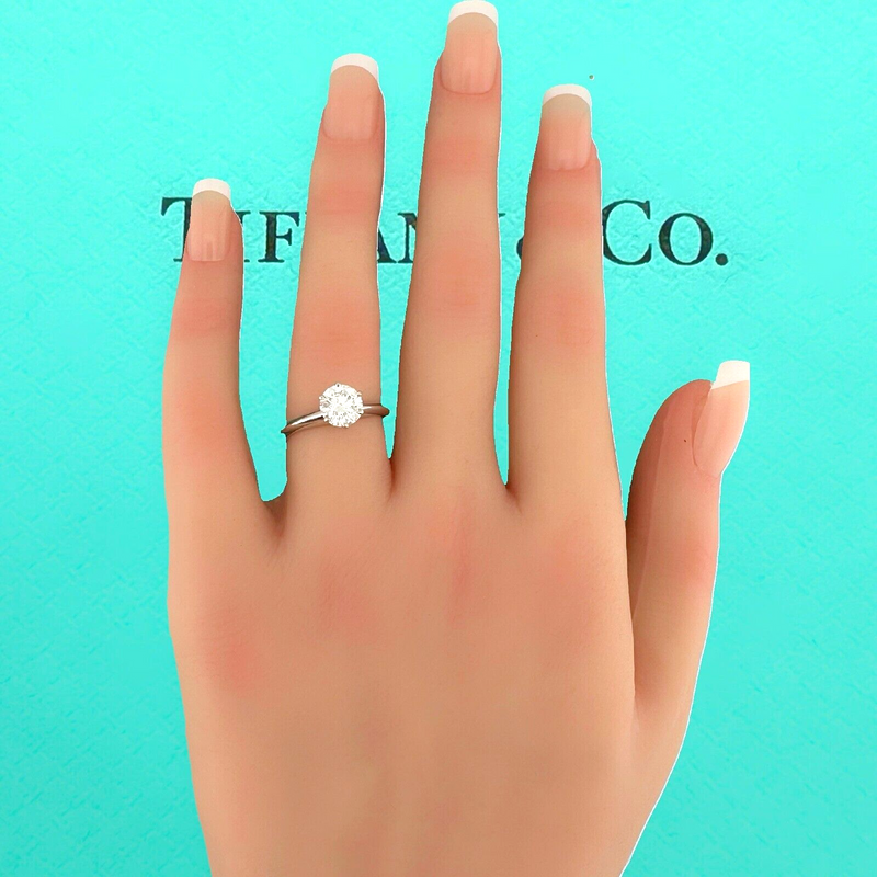 Tiffany & Co Platinum Round Diamond 1.18 cts H VS1 Solitaire Engagement Ring