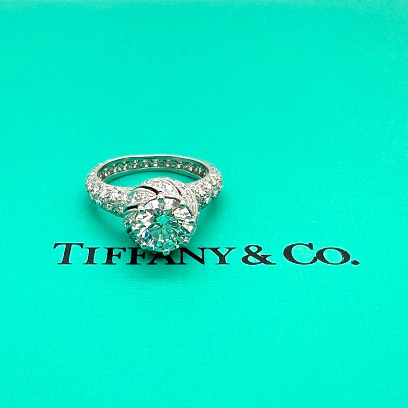 Tiffany & Co Schlumberger Buds Diamond Engagement Ring Round 1.68 cts G VS1