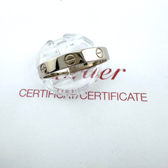 Cartier LOVE Wedding Band Ring 18kt White Gold  Size 64 Certificate Pouch