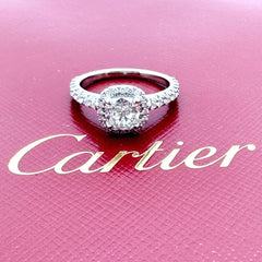 Cartier Destinee Cushion 1.15 cts H VS1 Halo Engagement Ring in Platinum