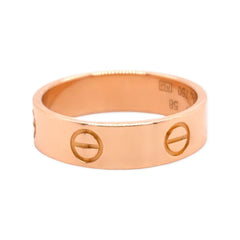 CARTIER 18kt Rose Gold Love Band Ring 5.5 MM Size 58