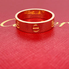 CARTIER 18kt Rose Gold Love Band Ring 5.5 MM Size 58