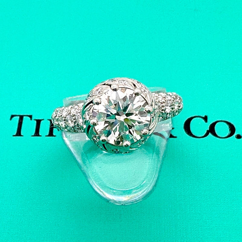 Tiffany & Co Schlumberger Buds Diamond Engagement Ring Round 1.68 cts G VS1