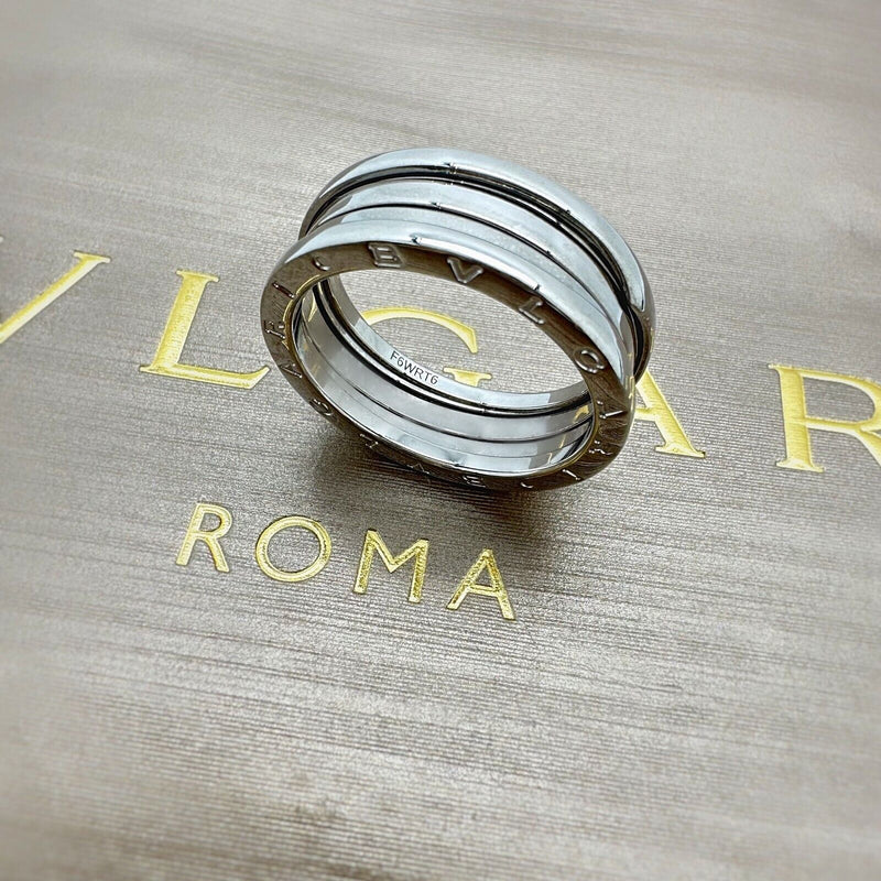 Bvlgari  B.Zero1 18k White Gold Three Band Wedding Band Ring Original Receipt