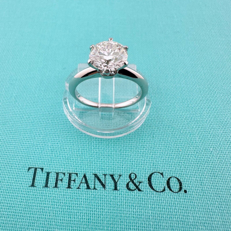 Tiffany & Co Platinum Engagement Ring Round Diamond Solitaire 1.64 cts I VVS1