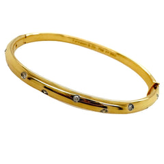 Tiffany & Co ETOILE 18K Yellow Gold Platinum Diamond Bangle Bracelet